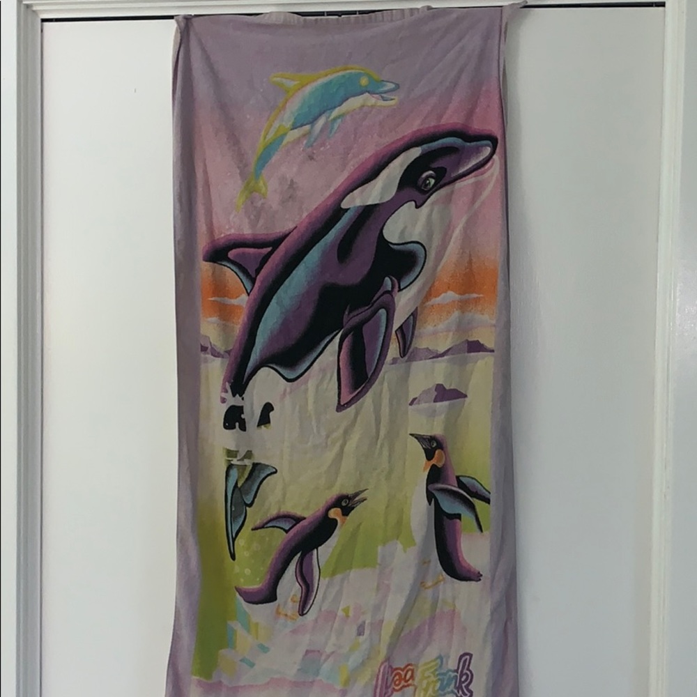 Rare Vintage 90’s Lisa Frank beach towel dolphins
